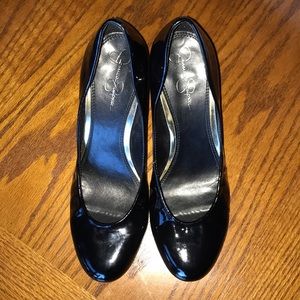 Jessica Simpson Patent Leather Wedge Heels! 9.5!